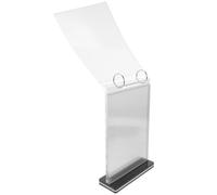 Hoement Portamenús para Mesa Vertical de Acrílico Transparente Base Sólida y 6 Páginas Desmontables para Exhibición en Escuelas y Fotos Familiares