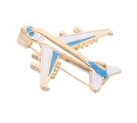 Hoement Prendedor de Avión Pequeño de Aleación Azul para Mujer, Pin de Camisa y Bolso, Accesorio DIY de Moda, Prendedor Único para Ropa y Uniforme, Distintivo de 1 Pieza