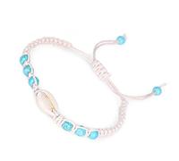 Hoement Pulsera Tejida a Mano para Mujer Diseño Único de Conchas de Color Claro, 2 Piezas, Decoración Elegante y Estilo Fashion para Cumpleaños o Publicidad