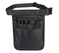 Hoement Riñonera de Enfermería Multifuncional 1 Unidad Bolso de Cintura Negro Resistente al Desgaste Bolsillos Múltiples para Organización Hospital Clínica Cuidado Salud