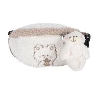 Hoement Riñonera mujer con bordado estilo japonés, material plush y metal, ideal para actividades de viaje y uso diario femenino
