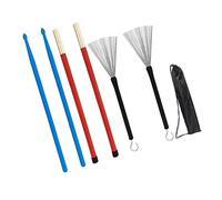 Hoement Set De Herramientas De Percusión Cepillo De Tambor De Acero Baquetas Bolsa Ideal Para Estudiantes