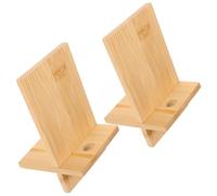 Hoement Soporte de Escritorio para Smartphone de bambú 2pcs para casa y Oficina, diseño cómodo para visualización