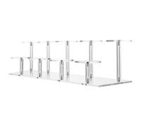 Hoement Soporte de Exhibición Multicapa de Acrílico Transparente para Joyas Diseño Escalonado, Ahorro de Espacio y Uso Seguro en Hogar o Dormitorio