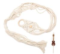Hoement Soporte de Guitarra de Algodón Beige Resistente para Colgar en Pared, Adecuado para Sala o Pasillo, Diseño Macramé para Ukulele y Flores