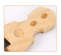Hoement Soporte para Clavijas de Violonchelo Tapete Antideslizante Diseño de 3 Orificios Soporte de Anclaje de Madera Protector de Piso para Clavijas de Violonchelo Acabado de Madera Noble