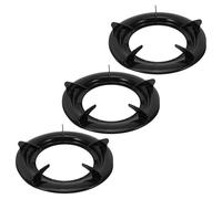 Hoement Soporte para Wok de Hierro Resistente Diseño Estable, Rejilla para Estufa de Gas Negra, Accesorio Práctico para Cocina en Pack de 3 Unidades
