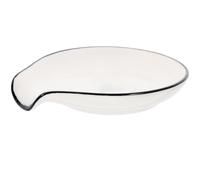 Hoement Soporte y Usar como Plato para Salsas para Cocina Beige de Cerámica de Cuchara Diseño Simple y Rústico, Adecuado para Sostener Cucharas Hogar