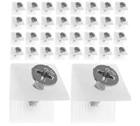 Hoement Soportes para Cajones Combados Blancos 45° Cuñas de Reparación y Tornillos 4X16Mm 50 Piezas para Soporte Inferior y Mantenimiento de Muebles