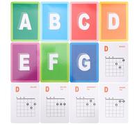 Hoement Tabla de Acordes de Guitarra 49 Piezas en Papel Plastificado Plegable Fijar en Pared o Atril para Principiantes Adecuado para Niños y Estudiantes