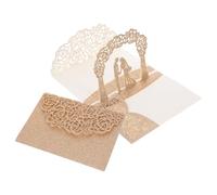 Hoement Tarjetas de Invitación de Boda 3d para Novios Diseño Elegante y Papel Purpurina, Incluye 2 Piezas para Bodas y Aniversarios Románticos