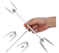 Hoement Tenedor Giratorio y Resistente al Óxido de Acero Inoxidable Fácil de Usar para Barbacoa al Aire Libre Adecuado para Carne y Pescado en Fiestas de Bbq en Casa