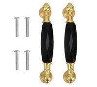 Hoement Tiradores para Cajones de Armario 2 Piezas Manijas de Vidrio Multicolor y Aleación de Zinc Tamaño 114 X 38 X 19 CM Herrajes para Muebles de Cocina Dormitorio y Baño