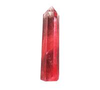 Hoement Varita de Cristal Hexagonal Natural de Cuarzo y Fluorita Pulida Mano para Meditación y Decoración Piedra Curativa Única para Limpieza Energética y Bisutería