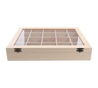 Hoement Vitrina de Colección de Rocas de Madera Beige para Almacenar y Organizar Especímenes Minerales, Adecuado para Proyectos Escolares y Actividades Educativas al Aire Libre