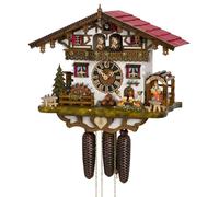 Hönes Reloj cucú Casa de la Selva Negra con Bebedores de Cerveza y Rueda de Molino Que se mueven
