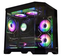 HOENGAGER Ocean of Stars - PC para juegos AMD Ryzen 7 7700 3.8 GHz, RTX 5060 8G, 32 GB DDR5 RAM 6000 MHz, SSD PCIe de 1 TB, WiFi 11AC, Windows 11 Pro de 64 bits, color negro