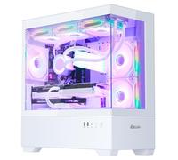 HOENGAGER Superview - Computadora de sobremesa para PC para juegos AMD Ryzen 7 5700X 3.4GHz, RTX 4060 8G, 32GB DDR4 RAM 3200, 1TB M.2 PCIE + 2TB SATA SSD, 650W PSU, 360mm AIO, 11AC Wi-Fi, Windows 11
