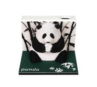 Hoepavy Calendario 2025, calendario 3D, almohadillas artísticas, calendario de escritorio, calendario panorámico de panda 3D, calendario rasgado a mano grabado con láser para tomar notas, adornos