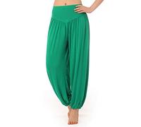 Hoerev Super Doux Pantalones de Spandex Modale Harem Yoga Pilates,Verde,L