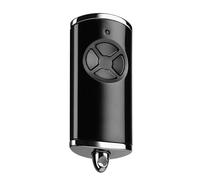 Hörmann HSE 4 BS - Emisor manual para motor de puerta de garaje (frecuencia 868 MHz, negro brillante, motor de puerta de garaje con tapas cromadas, baterías, medidas 28x70x14 mm, incluye llavero