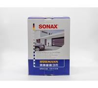 Hörmann SONAX Juego de limpieza y cuidado de 7 piezas (500 ml de abrillantador 2 en 1 para puertas, portones y marcos, aceite, paños de microfibra, producto de limpieza, 2 esponjas) 4020356