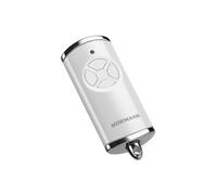 Hörmann Transmisor de mano HSE 4 BS (frecuencia 868 MHz, luz blanca brillante, accionamiento de puerta de garaje con tapas cromadas, baterías, dimensiones 28 x 70 x 14 mm, incluye llavero) 4511565