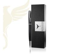 Hörner Bolígrafo Tenera - Negro/Plateado Grabado Personalizado Caja Metal Ergonómico Recambio Azul Recambio Clip Metal Bolígrafo Regalo