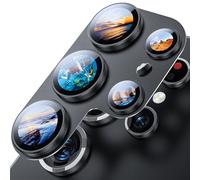 Hoerrye Protector de pantalla para Samsung Galaxy S25 Ultra HD 9H de cristal blindado, resistente a los arañazos, protección contra caídas de titanio espacial de grado militar, color negro