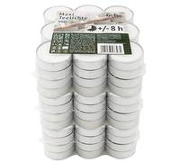 Hofer Velas de Té Grandes Maxi - 57mm - Paquete de 108 piezas - 8 horas de tiempo de combustión - Color Blanco - Cera sin, Larga duración, Calidad de la UE