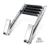 Hoffen Escalera telescópica de 4 peldaños de Acero Inoxidable telescópica Extensible con Capacidad de 900 Libras para yate Marino/Piscina