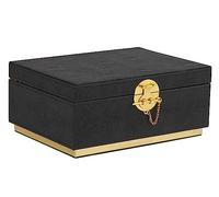 HofferRuffer Elegante caja decorativa de piel sintética, organizador de joyería de almacenamiento, organizador grande para cosméticos, organizador de accesorios de joyería clásico, 11 x 8 x 4.8