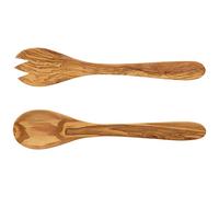 HOFMEISTER® Cubiertos de ensalada de madera de olivo, antibacteriano, sostenible, hecho único, tenedor para ensalada, cuchara para ensalada, 29 x 6,5 x 2,3 cm (1 unidad)