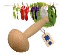 HOFMEISTER® Hongo de reparación de madera, 12 cm - para reparar agujeros en la ropa, protege los dedos de la aguja de coser, producto 100% natural de haya, reparar en lugar de desechar, hongo para remendar