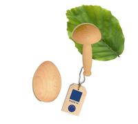 HOFMEISTER® - Juego de seta de relleno de 12 cm y huevo de 6 cm, para rellenar agujeros en la ropa, protege los dedos de la aguja de coser, producto 100% natural de madera de haya de la UE