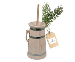 Hofmeister® mantequera de Madera, para 2 litros de Nata, Haga su Propia Mantequilla, auténtica vajilla de tonelero Hecha de Abeto sin Tratar, para decoración o como Regalo, Made in EU, 42 cm