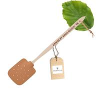 Hofmeister® Matamoscas de Madera y Cuero con Eslogan, Matamoscas Robusto para repeler eficazmente a los Insectos