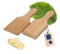 HOFMEISTER® - Moldeador de bolas de mantequilla de madera, 18 cm, 1 par de tablas con ranuras para formar bolas de mantequilla, incluye instrucciones (idioma español no garantizado), decoración con
