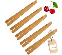 HOFMEISTER® - Pinzas para barbacoa (madera, con interior estriado para un agarre seguro, para embutidos, filetes y verduras, barbacoa y cocina, hechos a mano, madera de cerezo, 30 cm)