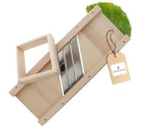 Hofmeister Productos De Madera Profesional-Mandolina para hierbas, cuadrado, 3 Acero inoxidable-Cuchillo y Cajón, Largo: 600 mm, Madera De Haya