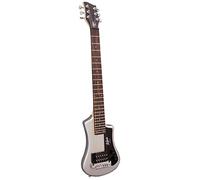 Hofner HCT Shorty - Guitarra eléctrica de viaje (plata)