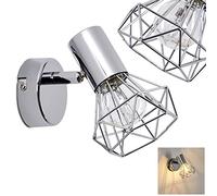 hofstein Aplique Orebro, aplique regulable de metal cromado, 1 luz, 1 x casquillo E14, moderno foco de pared con celosía, sin bombilla(s)