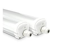 HOFTRONIC - 2 Pak LED TL Luminaria 150cm IP65-48W 5760 Lumen - 4000K Blanco Neutro - Interconectables - Luces de techo Tri-Proof - LED TL Iluminación