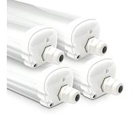HOFTRONIC - 4 Pak LED TL Luminaria 150cm IP65-48W 5760 Lumen - 4000K Blanco Neutro - Interconectables - Luces de techo Tri-Proof - LED TL Iluminación