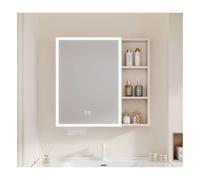 HOFUNTRE Armario Con Espejo for Baño Con Estantes，Armario De Pared Con Espejo，Material De Aleación De Aluminio, Desempañador Con Un Solo Botón, Adecuado for Múltiples Escenas.(60*68cm/23.6*26.7in)