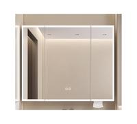 HOFUNTRE Armario De Baño con Espejo，Iluminación Envolvente, Diseño Desempañador con Un Solo Botón, Gran Capacidad De Almacenamiento, Adecuado for Múltiples Escenarios.(Gray,60 * 70cm/23.6 * 27.5in)