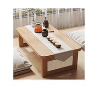 HOFUNTRE Bambú Grueso Mejorado,Elegante Tejido de ratán,diseño Plegable para fácil Almacenamiento,Mesa Baja de Estilo japonés, Superficie de Trabajo ampliada y Robusta.(Natural Wood,80x30x37cm)