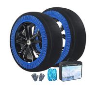 HOFUNTRE Cadenas Nieve Textil,Fundas Ruedas Nieve, Compatibles con Todos Los NeumáTicos, InstalacióN RáPida Sin Necesidad De Herramientas, Paquete De 2 Antideslizantes(225/70R15)