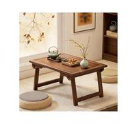 HOFUNTRE Madera de Caucho, Superficie de Madera Maciza, ensamblaje de Espiga y mortaja, Plegado rápido, Patas elevadas - Ideal para el hogar, Oficina o Espacios pequeños.(Walnut A,60x36x31cm)