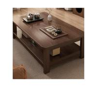 HOFUNTRE Mesa de Centro con Superficie Amplia, diseño de Doble Nivel, Patas Altas y reforzadas, Estructura en H Estable para salón u Oficina(Black Walnut,120x60x45cm)